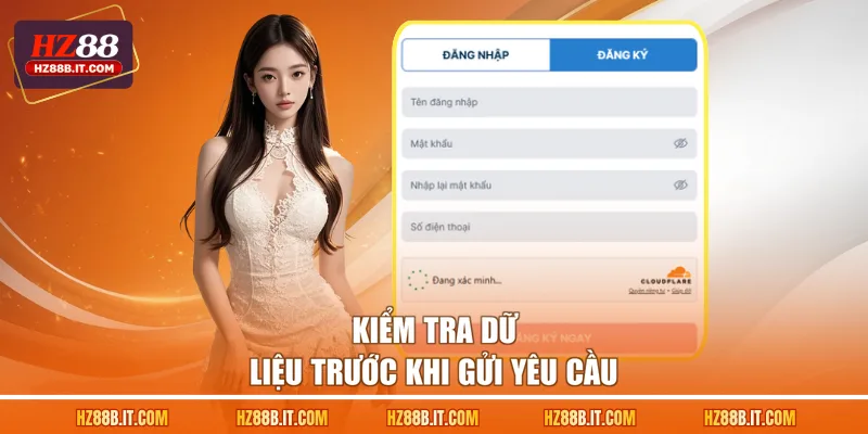 Kiểm tra dữ liệu trước khi gửi yêu cầu