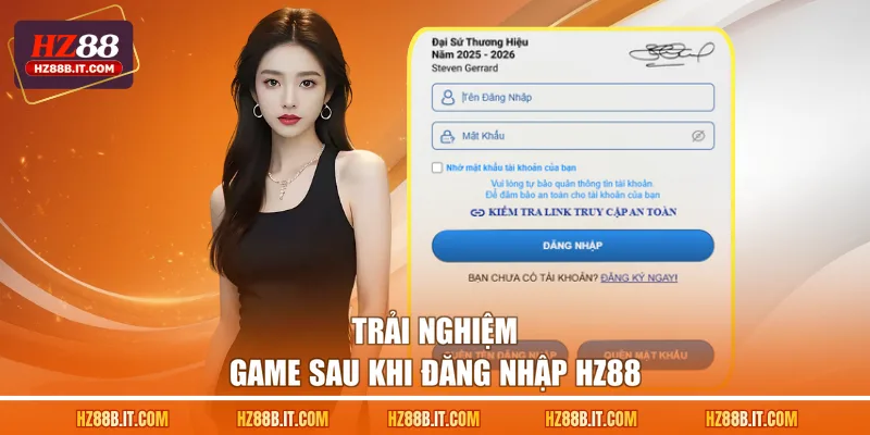 Trải nghiệm game sau khi đăng nhập HZ88